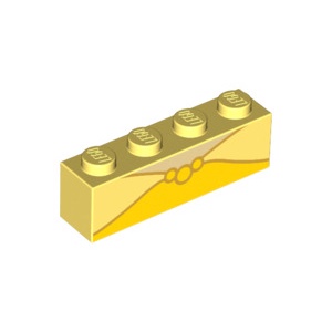 Gạch lẻ LEGO chính hãng Brick 1 x 4 with Belle's dress top (3010 / 33607)