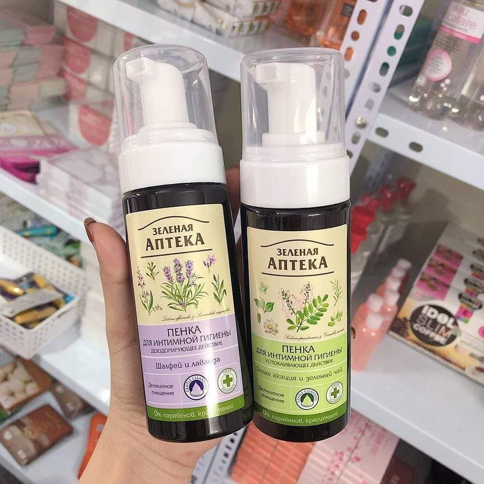 Apteka dung dịch vệ sinh phụ nữ - Dung dịch vệ sinh Zelenaya Apteka dạng bọt 150ml