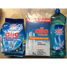 Combo Bột Rửa Chén Bát Alio + Muối +bóng