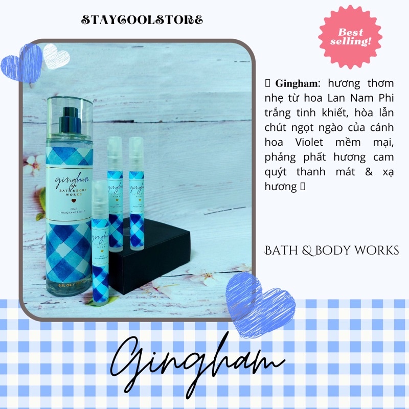 Xịt thơm toàn thân body mist Bath & Body Works mẫu nhỏ gọn