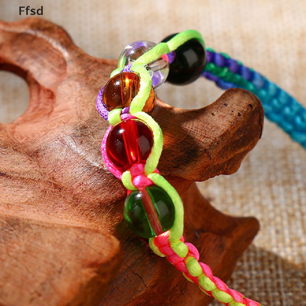 {Ffsd} Vòng Tay Dây Bện Thủ Công Năm Nguyên Tố Tự Nhiên Có Thể Điều Chỉnh * Hot