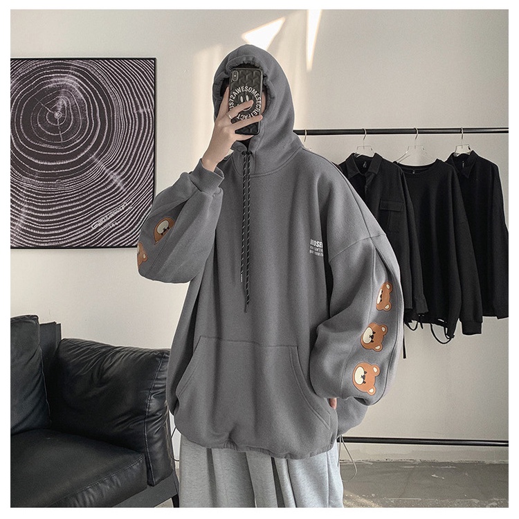 Áo Hoodie Dáng Rộng Phong Cách Đường Phố Hong Kong Thời Trang 2021 TF1 Cho Nam