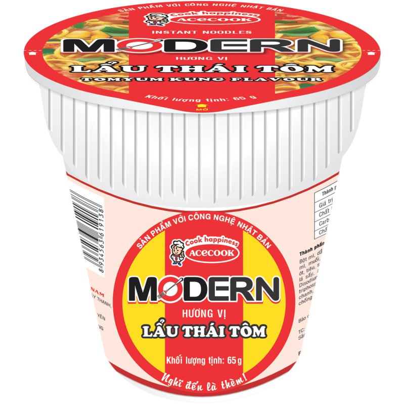 Mì Ly Modern Lẩu Thái Tôm 65g [SHIP NOW GRAB]