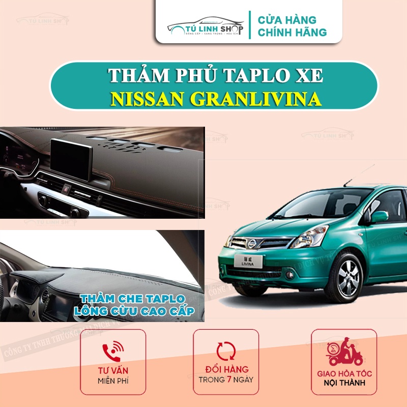 Thảm taplo NISSAN GRANLIVINA bằng lông Cừu 3 lớp hoặc Da Cacbon