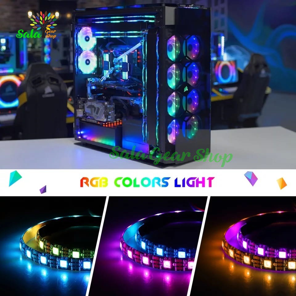 Dây Led RGB 5V 3Pin dài 40cm, 1m , Sync main  ,Hub led 5V 3Pin ,Trang Trí Case Máy Tính