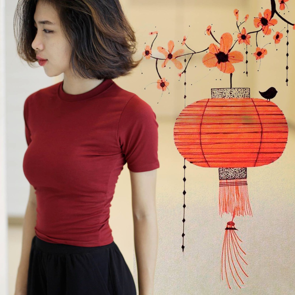 Áo Croptop Áo Tay Ngắn Cotton Mát Mẻ Mịn Màng (6 Màu Lựa Chọn) | BigBuy360 - bigbuy360.vn