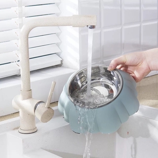 Bát ăn chó mèo vỏ sò kèm bát sắt