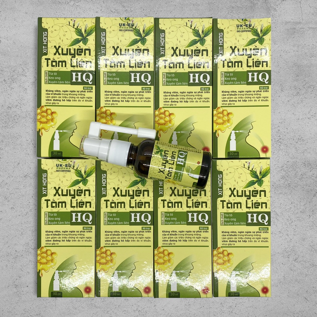 Hỗ Trợ Giảm Ho Đau Rát Họng - Xịt Họng Xuyên Tâm Liên Keo Ong Tía Tô