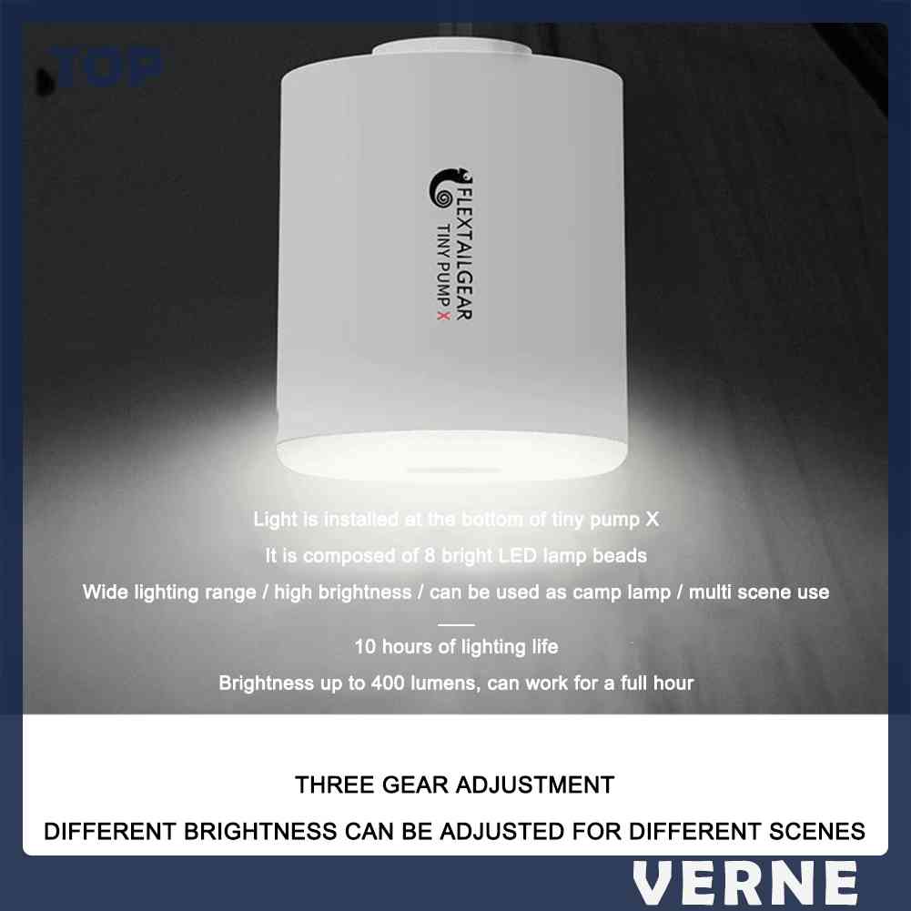 Bơm Hơi Mini VERNE Siêu Nhẹ Sạc USB Tiện Dụng Khi Đi Cắm Trại