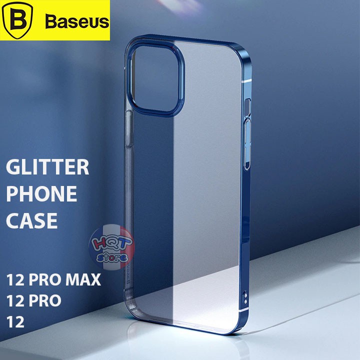 Ốp trong suốt viền màu Baseus Glitter IPhone 12 Pro Max / 12 Pro / 12