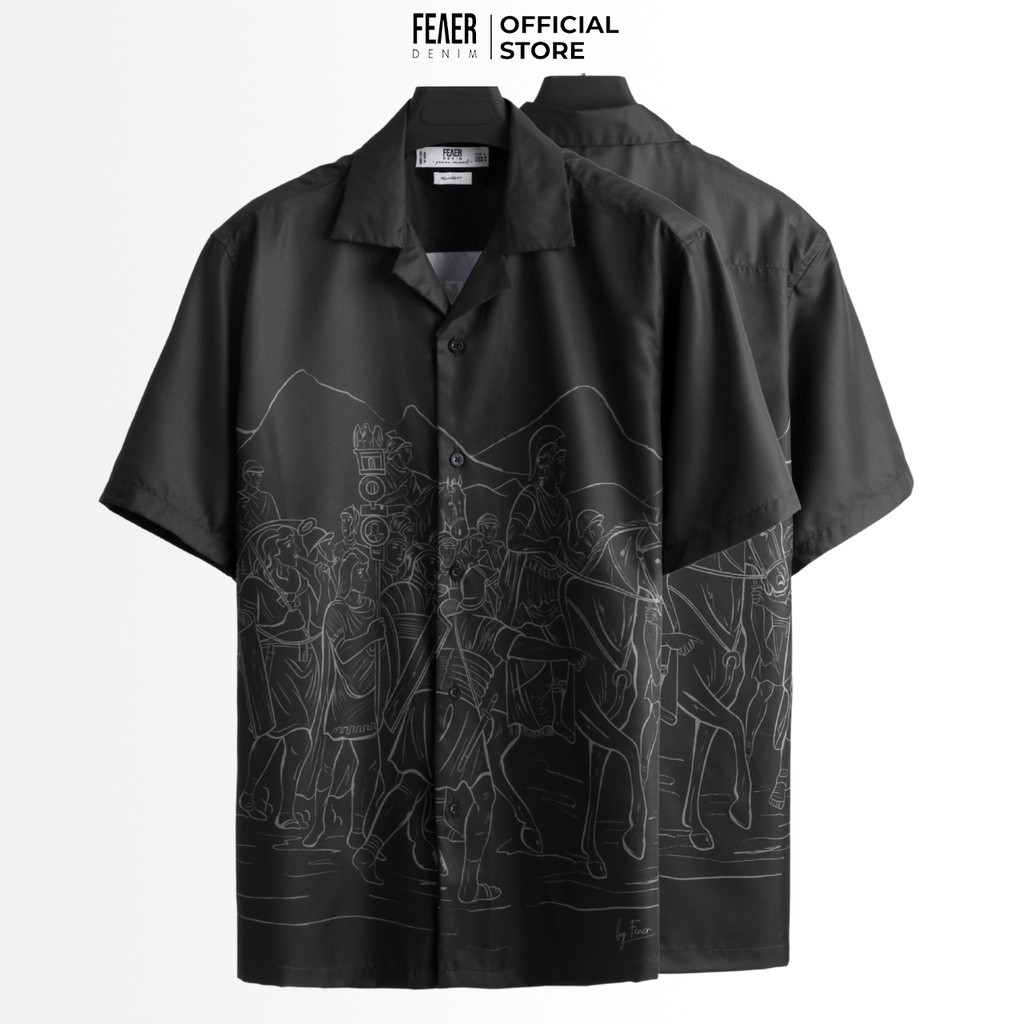 Áo sơ mi nam FEAER chất lụa họa tiết chiến binh JULIUS CEASAR - Hàng mới về