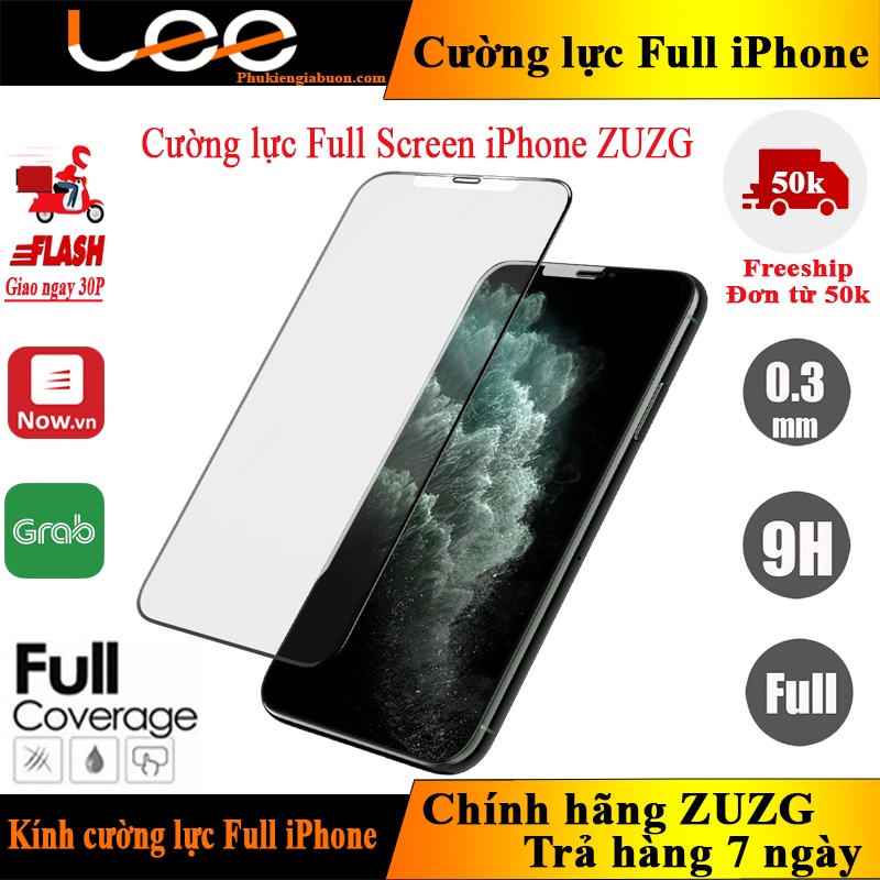 Kính cường lực full màn iphone cao cấp 6G-15Promax (Chính hãng)