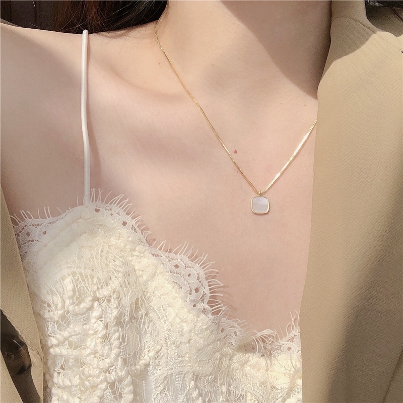 MANYUE Vòng Cổ Mặt Hình Vuông Thời Trang Cao Cấp Cho Nữ