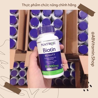 Viên uống mọc tóc Biotin Natroe 10.000mcg (Hàng Mỹ)
