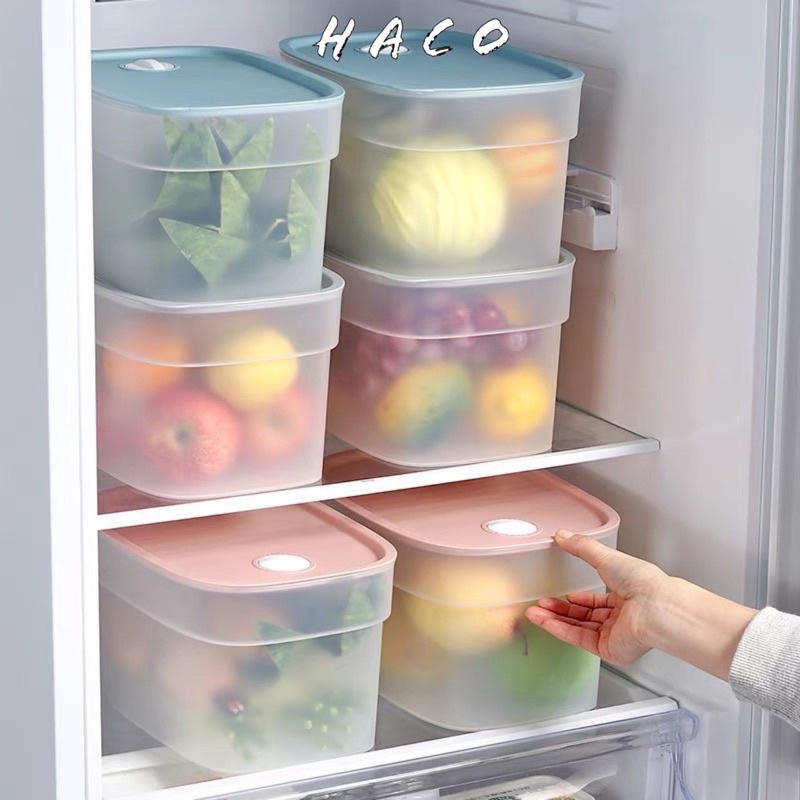 Hộp Đựng Thực Phẩm, Set 5 Hộp Đựng Rau Củ Bảo Quản Tủ Lạnh 3.5L siêu to