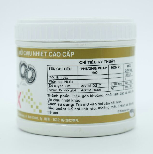 Mỡ chịu nhiệt Sinorex lon 400g