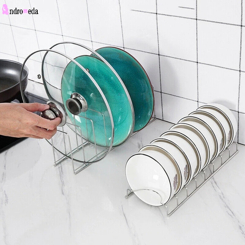 Giá Đỡ Nắp Nồi Bằng Thép Không Gỉ Tiết Kiệm Không Gian Cho Nhà Bếp