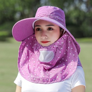 Mũ chống nắng kèm khẩu trang - nón chống nắng rộng