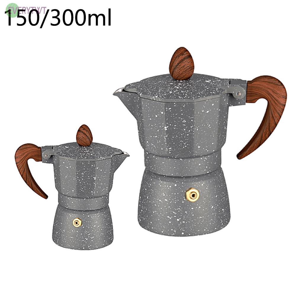 Bình pha cà phê Moka Espresso bằng nhôm 150/300ML phong cách Ý