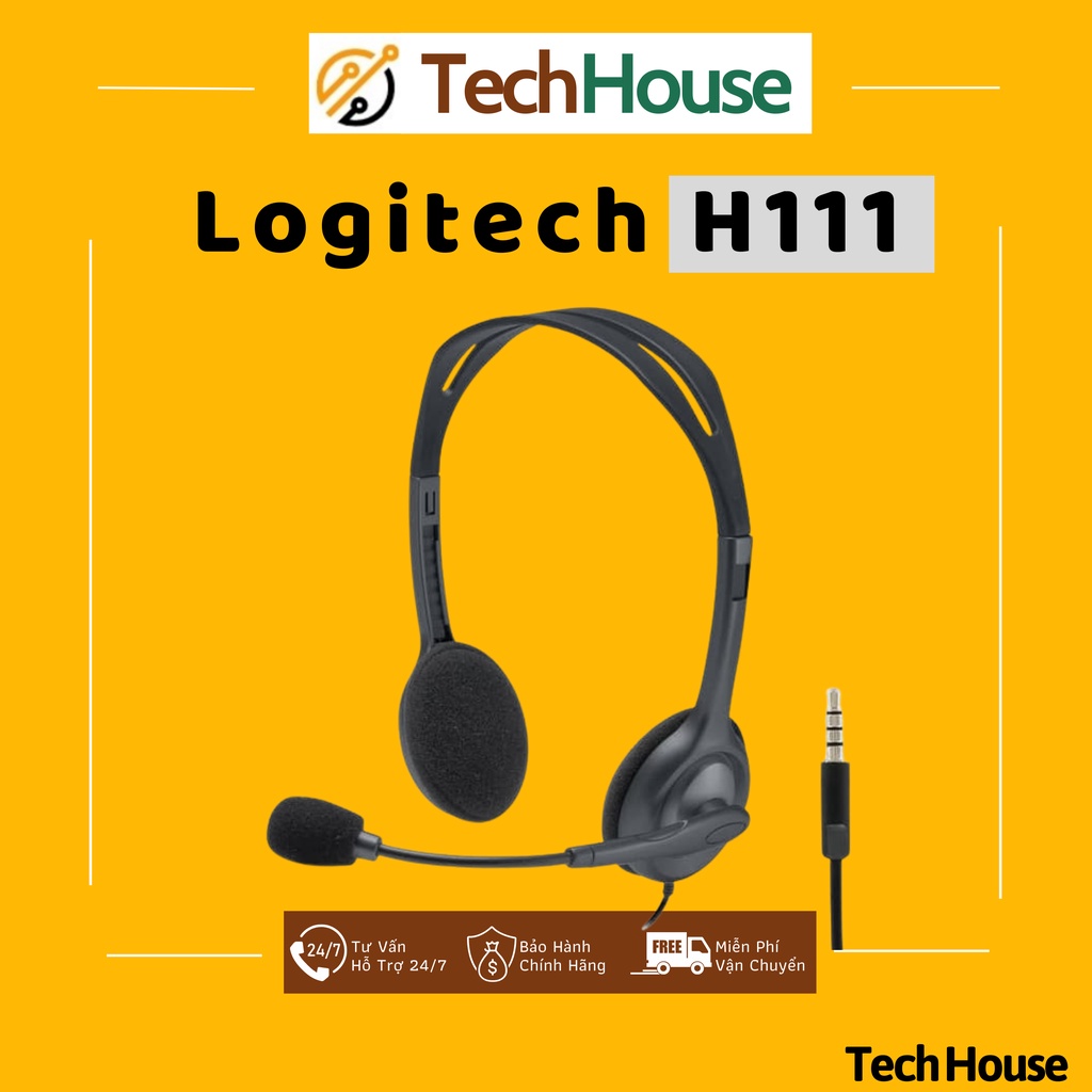 Tai nghe Logitech H111 STEREO HEADSET - 1 Giắc cắm - Bảo hành 12 tháng