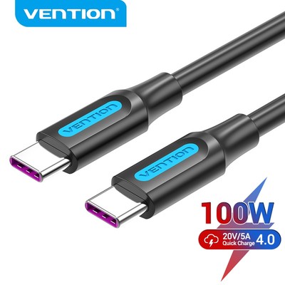 Cáp sạc Vention USB2.0 Type C dòng điện 5A công suất sạc nhanh 100W tốc độ cao 480Mbps cho Huawei
