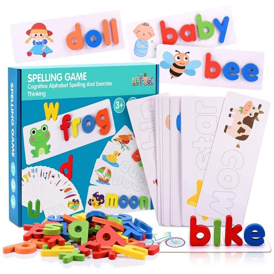 Bộ Thẻ học thông minh Chữ Cái Tiếng Anh, 52 bộ thẻ ghép chữ - Spelling game
