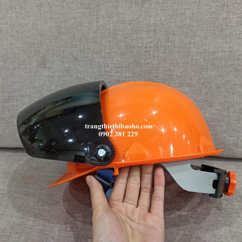 Nón bảo hộ có kính che mặt N81 - kính đen