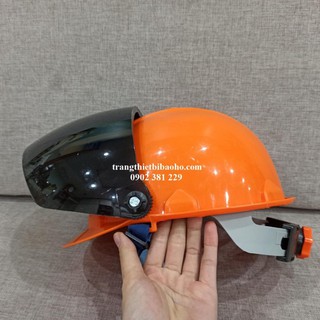 Nón bảo hộ có kính che mặt N81 - kính đen