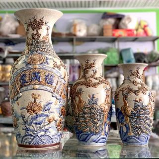 Lọ hoa men rạn bát tràng