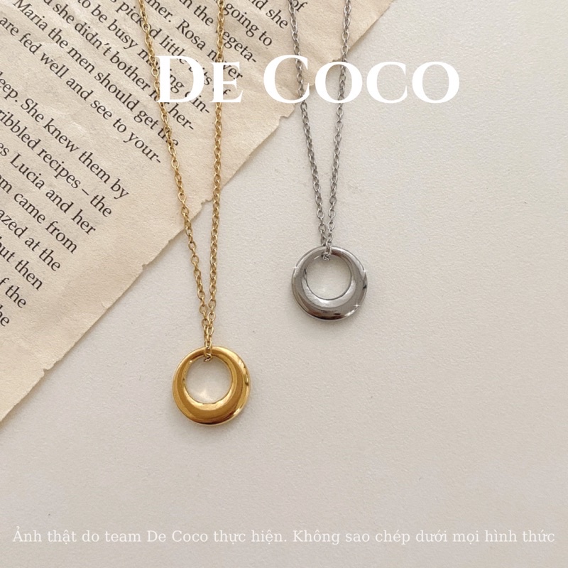 [KHÔNG ĐEN GỈ] Vòng cổ titan hình mặt tròn Full Moon De Coco decoco.accessories