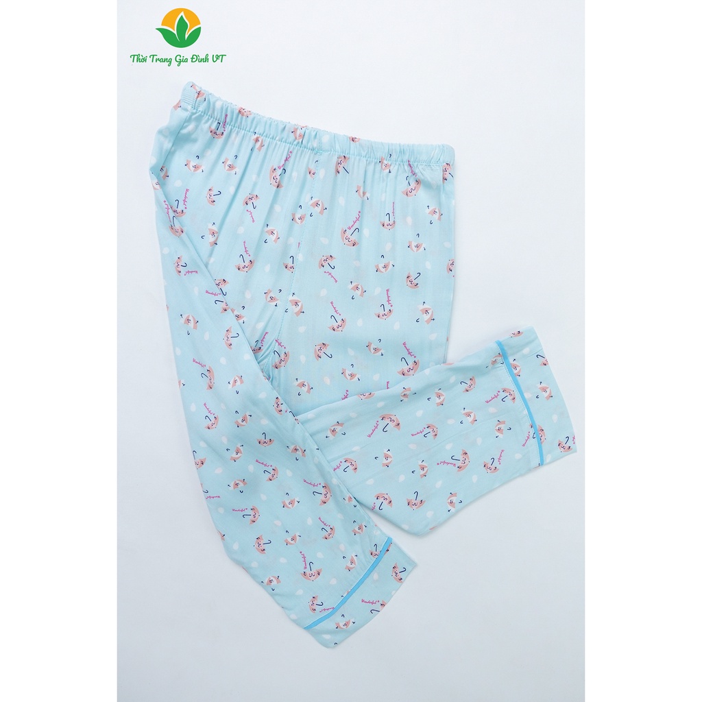 Bộ lanh bé gái Việt Thắng quần dài, áo dài tay Pijama bèo - B70.2210