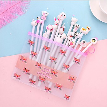 Set combo 20 bút viết dễ thương tặng kèm túi zip đựng