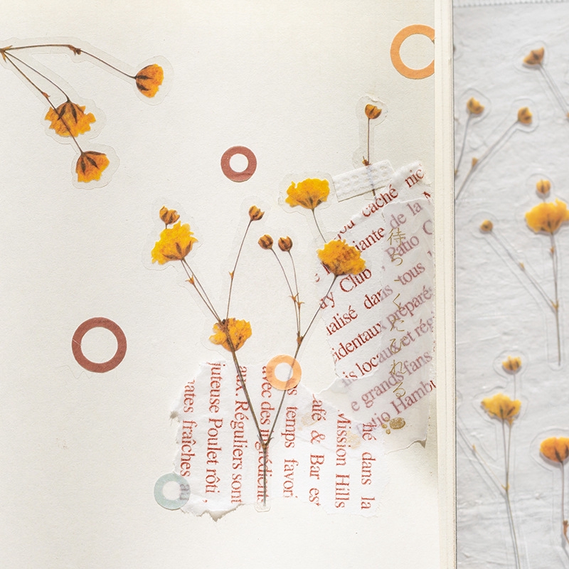 Miếng dán trang trí sổ tay hình hoa xinh xắn làm từ PET Winzige