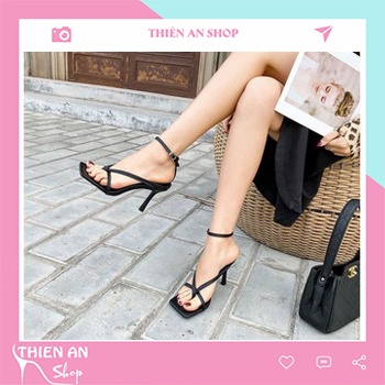 Dép sandal cao gót nữ xỏ ngón gót nhọn Thiên An TA15