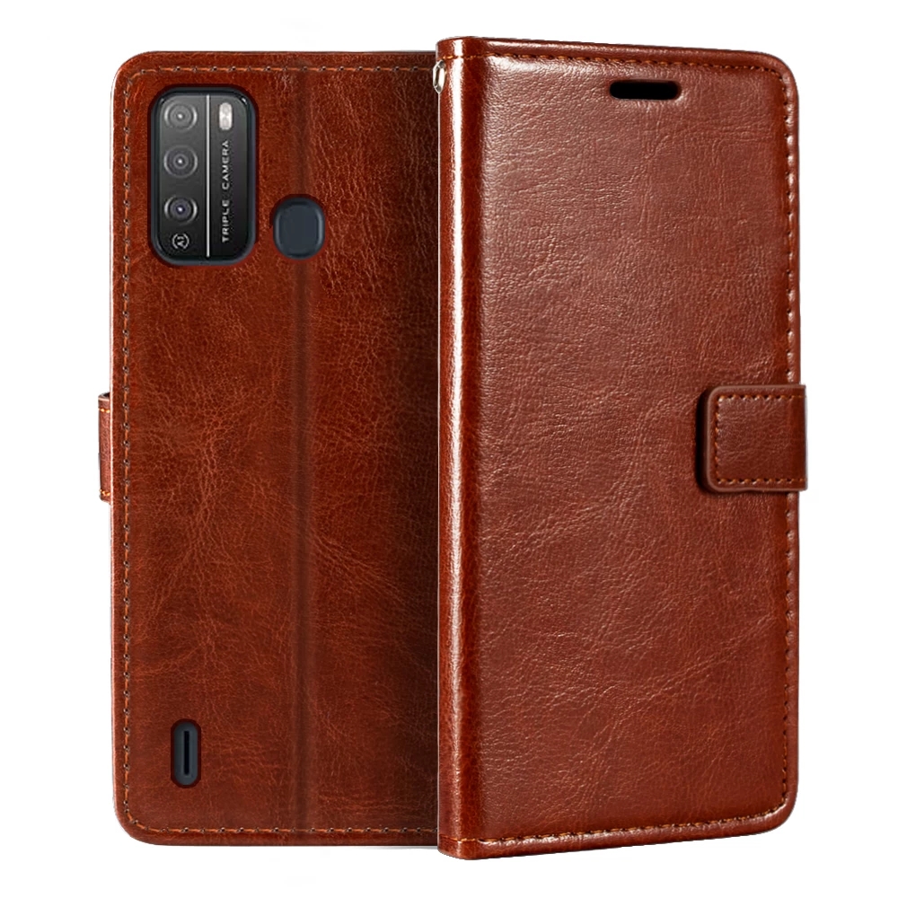 Bao da điện thoại pu dạng ví nắp lật cho Itel Vision 1 Pro