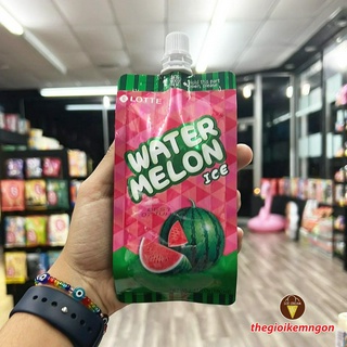 Kem túi tuyết dưa hấu Lotte Watermelon Ice Hàn Quốc (160ML)