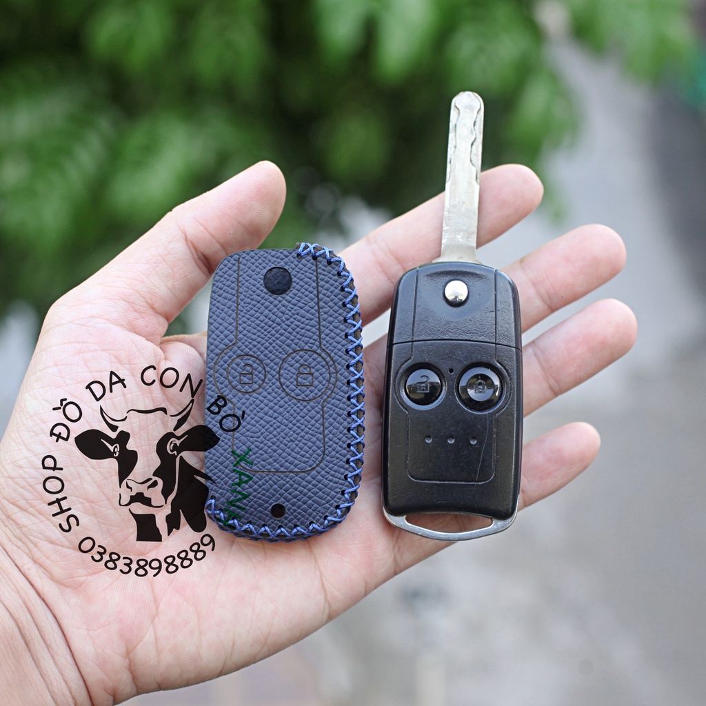 Bao da chìa khóa Honda CRV, CR-V, civic 2012 2013 2014 handmade da thật (chìa gập) 005