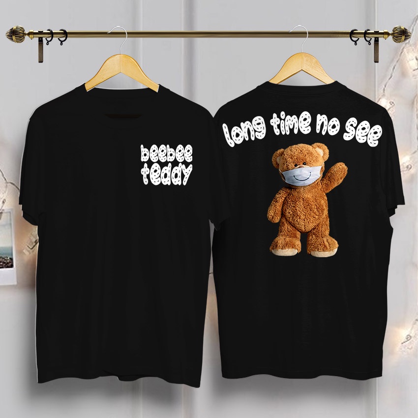 Áo thun in hình BEEBEE  TEDDY LONGTIME NO SEE-TLTNS002 (đen-trắng) 100% COTTON | BigBuy360 - bigbuy360.vn