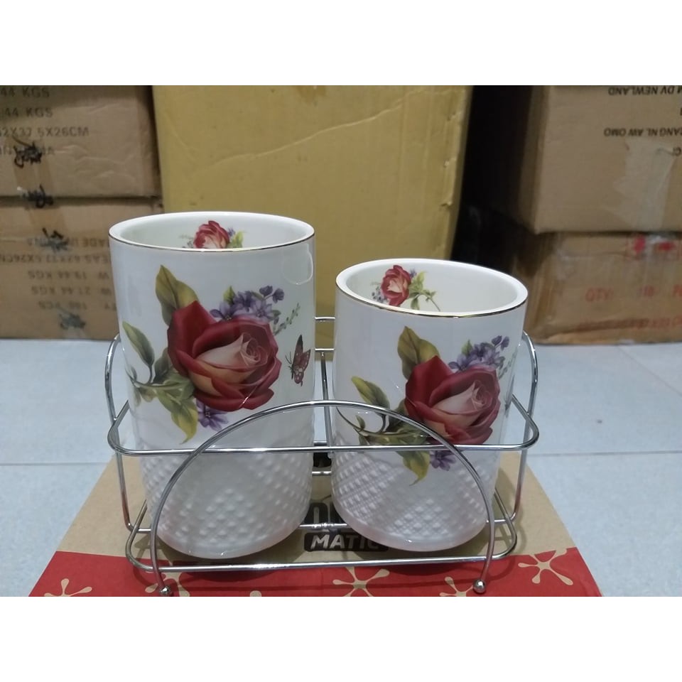 Ống đựng đũa sứ