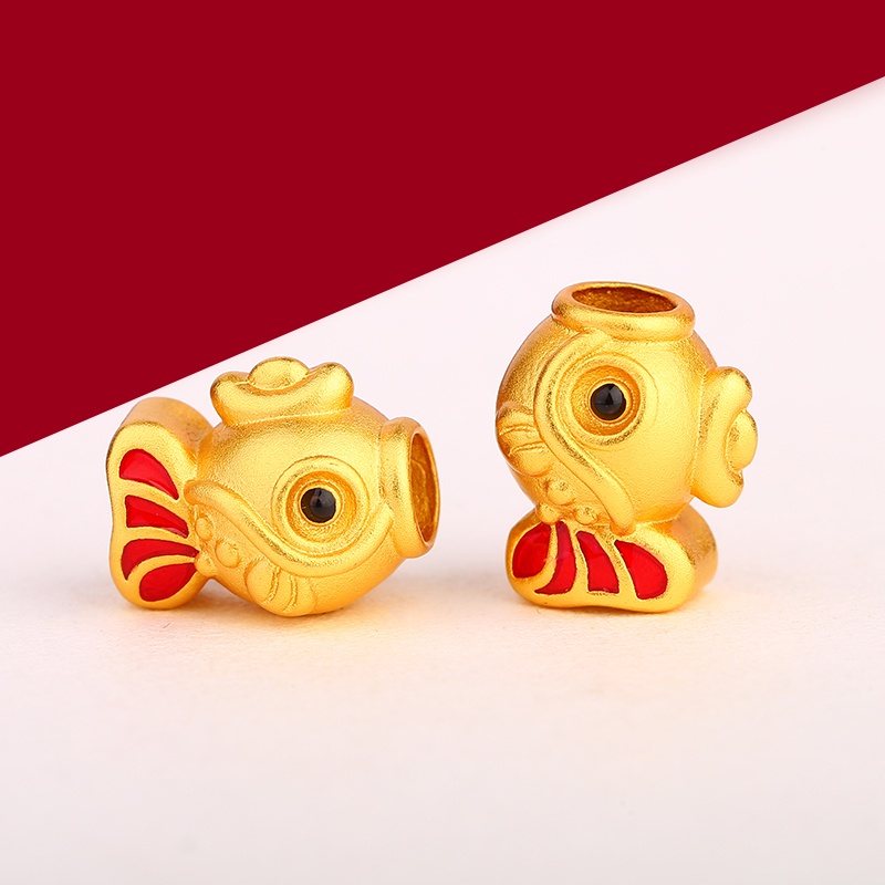 Vòng Tay Chuỗi Hạt Tráng Men Nhiều Màu Sắc Xâu Chuỗi Hình Cá Và Nụ Hôn Cá diy