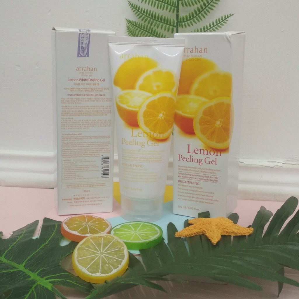 Kem Tẩy Tế Bào da chết vị hoa quả táo chanh hoa oải hương than hoạt tính đông y la hán Arrahan lemon White Peeling Gel | BigBuy360 - bigbuy360.vn