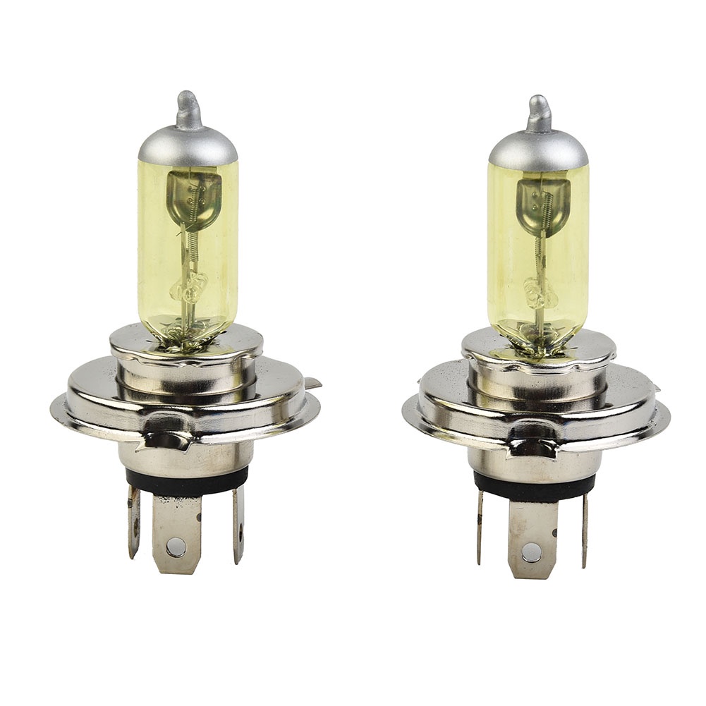 Set 2 Bóng Đèn Pha Xenon H4 55W 5000K Ánh Sáng Vàng Chống Thấm Nước Dành Cho Ô Tô