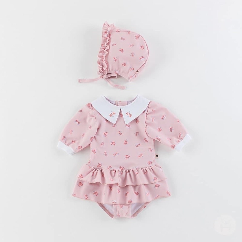 SET ĐỒ BƠI BÉ GÁI KÈM MŨ CAO CẤP HÀN QUỐC HAPPYPRINCE