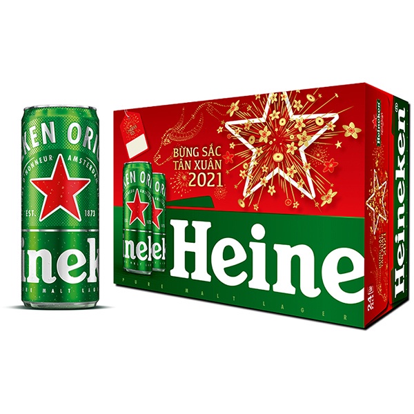 Hỏa Tốc TP Hà Nội - Thùng 24 lon bia Heineken 330ml/lon - Phiên bản Tết 2022