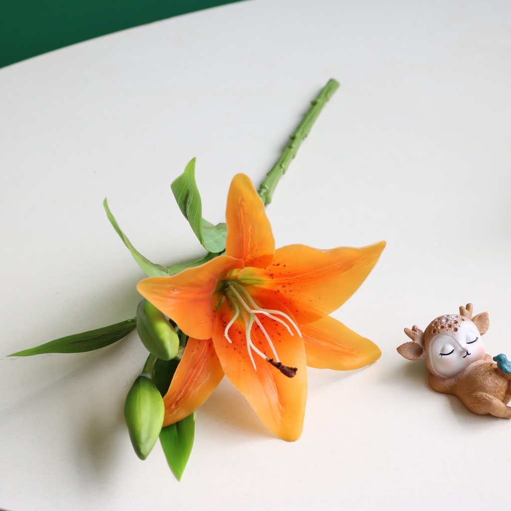 Hoa Ly giả Cao Su siêu bền đẹp đủ  size dài 38cm và size 77cm trang trí nhà cửa, hoa trang trí tết