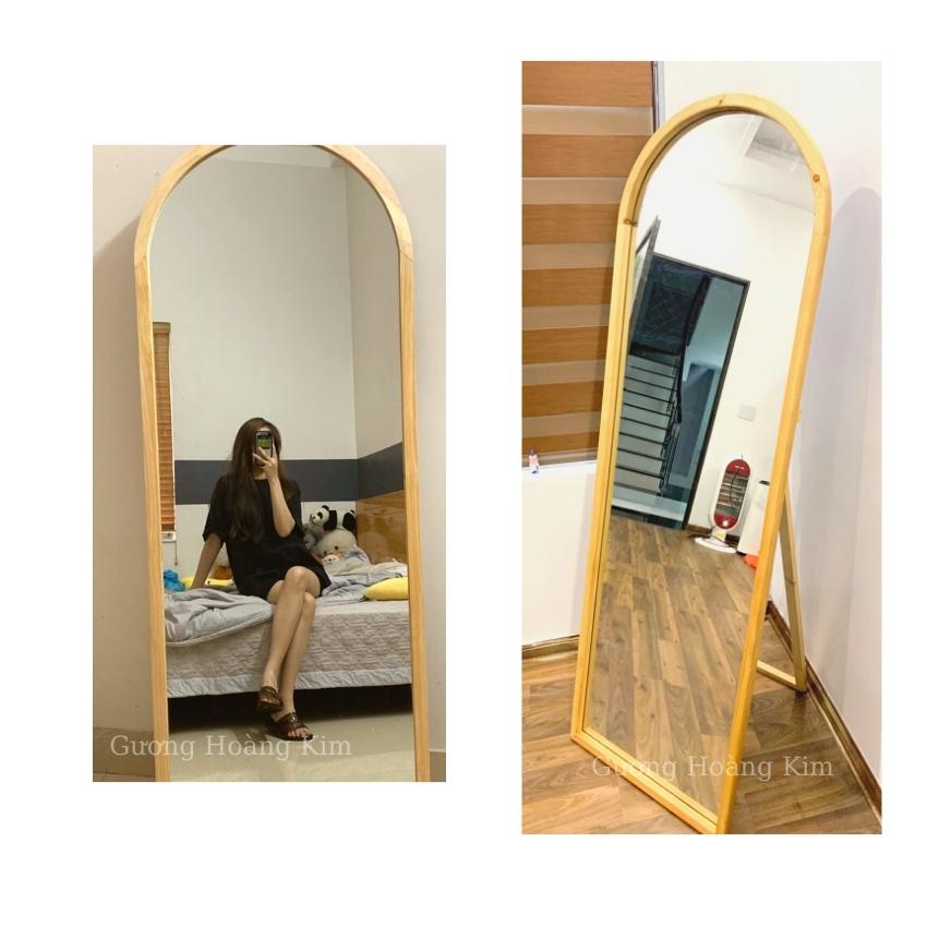 Gương soi toàn thân khung có chân tường mái vòm decor nịnh dáng kích thước 50x160cm guonghoangkim mirror KG0001