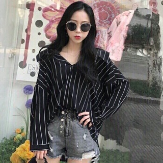Áo SơMi sọc Cổ Bẻ hót rần rần( kèm ảnh thật )