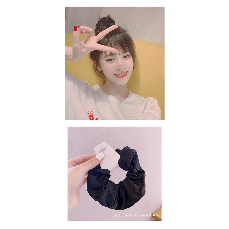 Cột tóc scrunchies dễ thương màu trơn