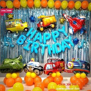 Trang trí sinh nhật ❤️FREESHIP ❤️ Set trang trí sinh nhật bé trai chủ đề ô tô cho bé trai Mã OT05 🎁CÓ QUÀ TẶNG KÈM