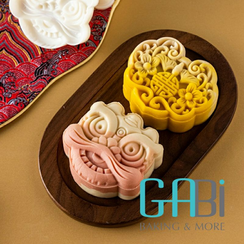 Khuôn trung thu 3D 150g 1 mặt lân/ khánh